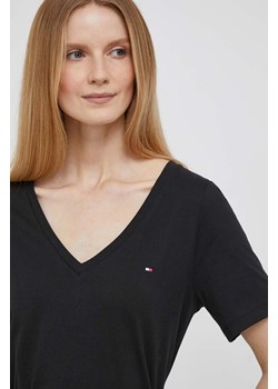 Tommy Hilfiger t-shirt bawełniany kolor czarny ze sklepu ANSWEAR.com w kategorii Bluzki damskie - zdjęcie 161654946