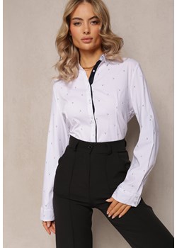 Granatowa Casualowa Koszula w Delikatne Paski Zapinana na Guziki Firvela ze sklepu Renee odzież w kategorii Koszule damskie - zdjęcie 161655747