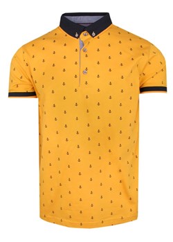Koszulka POLO, Żółta w Kotwice, Krótki Rękaw, Męska, z Nadrukiem TSKOWNEWAN4666hardal ze sklepu JegoSzafa.pl w kategorii T-shirty męskie - zdjęcie 161660666