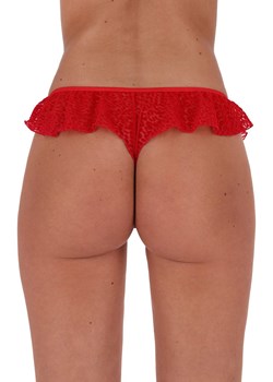 Passion stringi tiulowe z falbanką czerwone Bagira, Kolor czerwony, Rozmiar L/XL, Passion ze sklepu Intymna w kategorii Majtki damskie - zdjęcie 161660689