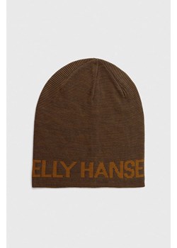 Helly Hansen czapka kolor brązowy ze sklepu ANSWEAR.com w kategorii Czapki zimowe męskie - zdjęcie 161670965