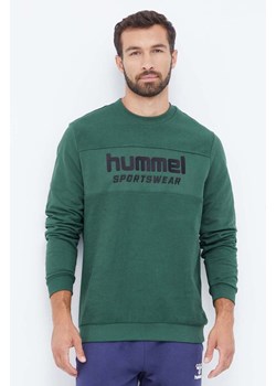 Hummel bluza bawełniana męska kolor zielony z aplikacją ze sklepu ANSWEAR.com w kategorii Bluzy męskie - zdjęcie 161671097