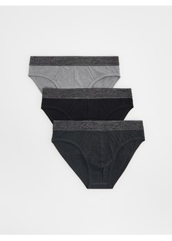 Reserved - Bawełniane slipy 3 pack - ciemnoszary ze sklepu Reserved w kategorii Majtki męskie - zdjęcie 161685216