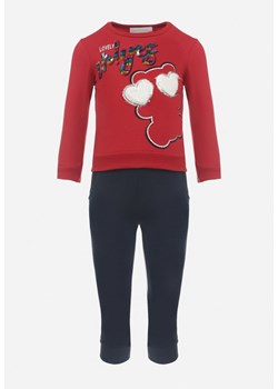 Czerwony 2-Częściowy Komplet Dresowy Bluza i Spodnie na Gumce Amukelo ze sklepu Born2be Odzież w kategorii Komplety dziewczęce - zdjęcie 161695476