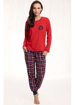 Luna bawełniana piżama damska czerwona z reniferem 625, Kolor czerwony-wzór, Rozmiar 3XL, Luna ze sklepu Intymna w kategorii Piżamy damskie - zdjęcie 161695799
