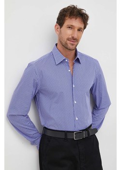BOSS koszula męska kolor fioletowy slim z kołnierzykiem klasycznym 50478620 ze sklepu ANSWEAR.com w kategorii Koszule męskie - zdjęcie 161705645