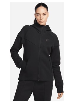 Damska bluza z kapturem i zamkiem na całej długości Nike Sportswear Tech Fleece Windrunner - Czerń ze sklepu Nike poland w kategorii Bluzy damskie - zdjęcie 161708278