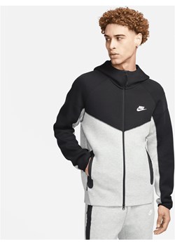 Męska bluza z kapturem i zamkiem na całej długości Nike Sportswear Tech Fleece Windrunner - Szary ze sklepu Nike poland w kategorii Bluzy męskie - zdjęcie 161708287