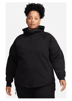 Damska bluza z kapturem i zamkiem na całej długości Nike Sportswear Tech Fleece Windrunner (duże rozmiary) - Czerń ze sklepu Nike poland w kategorii Bluzy damskie - zdjęcie 161708297