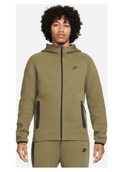Męska bluza z kapturem i zamkiem na całej długości Nike Sportswear Tech Fleece Windrunner - Zieleń ze sklepu Nike poland w kategorii Bluzy męskie - zdjęcie 161708615