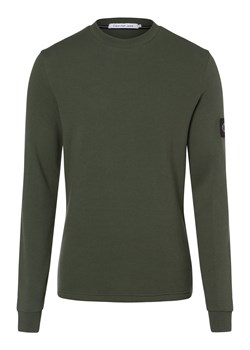 Calvin Klein Jeans Męska koszulka z długim rękawem Mężczyźni Bawełna khaki jednolity ze sklepu vangraaf w kategorii T-shirty męskie - zdjęcie 161765707
