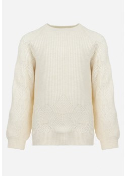 Jasnobeżowy Sweter z Miękkiej Dzianiny Paumu ze sklepu Born2be Odzież w kategorii Swetry dziewczęce - zdjęcie 161766879