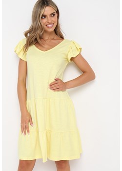 Żółta Sukienka Eibena ze sklepu Born2be Odzież w kategorii Sukienki - zdjęcie 161766978