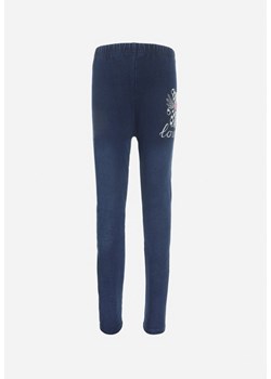 Niebieskie Spodnie z Gumką w Pasie i Nadrukiem Robca ze sklepu Born2be Odzież w kategorii Spodnie dziewczęce - zdjęcie 161769136