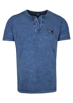 Koszulka Bawełniana z Guzikami Niebieska V-neck, Męska, z Nadrukiem, Krótki Rękaw TSKOWREDWAY3324nieb ze sklepu JegoSzafa.pl w kategorii T-shirty męskie - zdjęcie 161769185