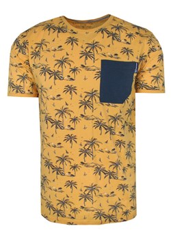 T-Shirt Żółty z Nadrukiem w Palmy, Męski, Koszulka, Krótki Rękaw, U-neck TSKOWPORT1857PALMYzolty ze sklepu JegoSzafa.pl w kategorii T-shirty męskie - zdjęcie 161769239