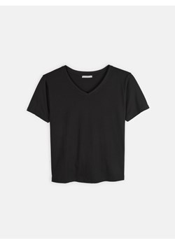 GATE T-shirt basic z bawełny z dekoltem w szpic 34 ze sklepu gateshop w kategorii Bluzki damskie - zdjęcie 161788036