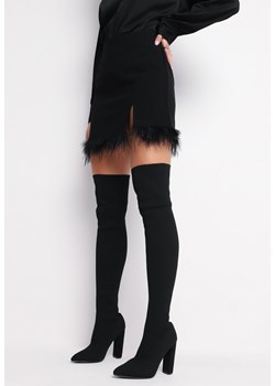 Czarna Spódnica Mini z Piórami Tengall ze sklepu Born2be Odzież w kategorii Spódnice - zdjęcie 161809277