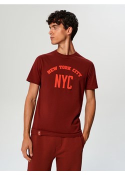 Sinsay - Koszulka z nadrukiem - czerwony ze sklepu Sinsay w kategorii T-shirty męskie - zdjęcie 161823287