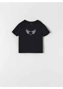 Sinsay - Koszulka z nadrukiem - czarny ze sklepu Sinsay w kategorii Bluzki damskie - zdjęcie 161823298
