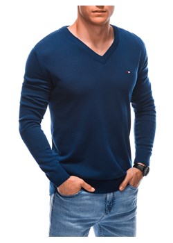 Sweter męski E218 - ciemnoniebieski ze sklepu Edoti w kategorii Swetry męskie - zdjęcie 161837847