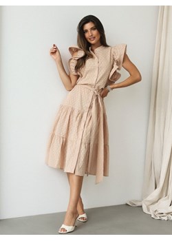 Sukienka Eleonora Mini Dots Beżowa ze sklepu Lisa Mayo w kategorii Sukienki - zdjęcie 161840786