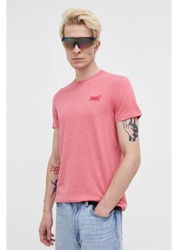 Superdry t-shirt bawełniany kolor różowy z aplikacją ze sklepu ANSWEAR.com w kategorii T-shirty męskie - zdjęcie 161842698