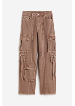 H & M - Szerokie spodnie cargo - Brązowy ze sklepu H&M w kategorii Spodnie damskie - zdjęcie 161845769