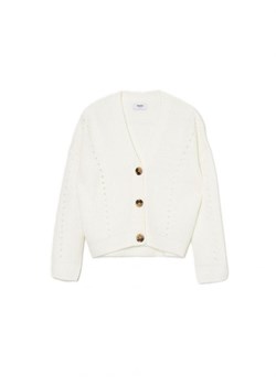 Cropp - Biały kardigan - biały ze sklepu Cropp w kategorii Swetry damskie - zdjęcie 161846395