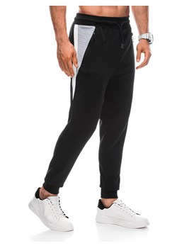 Spodnie męskie dresowe 1394P - czarne ze sklepu Edoti w kategorii Spodnie męskie - zdjęcie 161849205