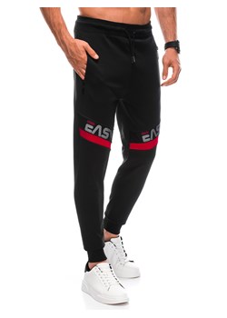 Spodnie męskie dresowe 1391P - czarne ze sklepu Edoti w kategorii Spodnie męskie - zdjęcie 161849237