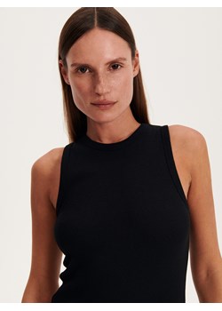 Reserved - Bawełniany top - czarny ze sklepu Reserved w kategorii Bluzki damskie - zdjęcie 161857267