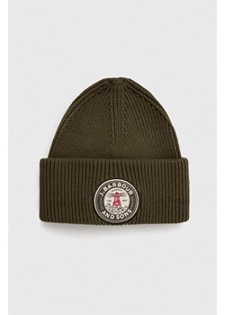 Barbour czapka Dunford Beanie kolor zielony MHA0821 ze sklepu ANSWEAR.com w kategorii Czapki zimowe męskie - zdjęcie 161860386