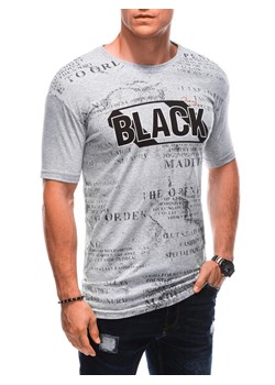 T-shirt męski z nadrukiem 1903S - szary ze sklepu Edoti w kategorii T-shirty męskie - zdjęcie 161860767
