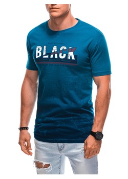 T-shirt męski z nadrukiem 1878S - turkusowy ze sklepu Edoti w kategorii T-shirty męskie - zdjęcie 161862107