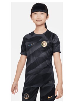 Koszulka piłkarska z krótkim rękawem dla dużych dzieci Nike Dri-FIT Chelsea F.C. Stadium Goalkeeper 2023/24 - Szary ze sklepu Nike poland w kategorii Bluzki dziewczęce - zdjęcie 161876125
