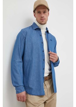 La Martina koszula jeansowa męska kolor niebieski regular z kołnierzykiem klasycznym ze sklepu ANSWEAR.com w kategorii Koszule męskie - zdjęcie 161895776