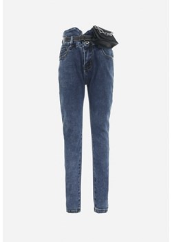 Niebieskie Jeansy Skinny z Paskiem i Saszetką Nigoveni ze sklepu Born2be Odzież w kategorii Spodnie dziewczęce - zdjęcie 161927277