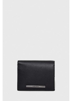 Calvin Klein portfel skórzany męski kolor czarny ze sklepu ANSWEAR.com w kategorii Portfele męskie - zdjęcie 161929709