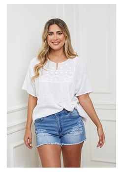 Plus Size Company Bluzka w kolorze białym ze sklepu Limango Polska w kategorii Bluzki damskie - zdjęcie 161931659
