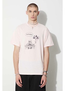 Aries t-shirt bawełniany kolor różowy z nadrukiem ze sklepu PRM w kategorii T-shirty męskie - zdjęcie 161934255