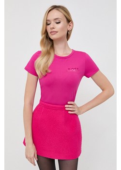 BOSS t-shirt damski kolor różowy ze sklepu ANSWEAR.com w kategorii Bluzki damskie - zdjęcie 161941269
