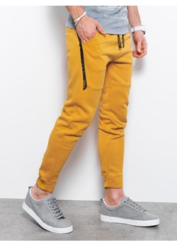 Spodnie męskie dresowe joggery - żółte V6 P919 ze sklepu ombre w kategorii Spodnie męskie - zdjęcie 161954988