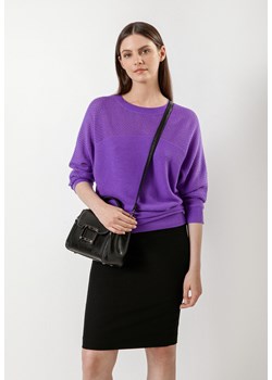 Fioletowy sweter z ryżowym splotem ze sklepu Molton w kategorii Swetry damskie - zdjęcie 161957879