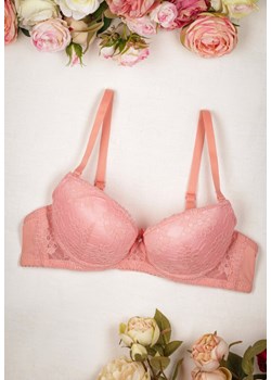 Różowy Biustonosz o Fasonie Push-Up Obszyty Koronką Avime ze sklepu Renee odzież w kategorii Biustonosze - zdjęcie 161963116