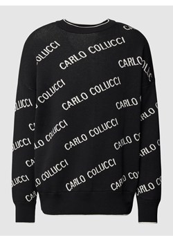 Sweter z dzianiny z nadrukiem z logo na całej powierzchni ze sklepu Peek&Cloppenburg  w kategorii Swetry męskie - zdjęcie 161964489