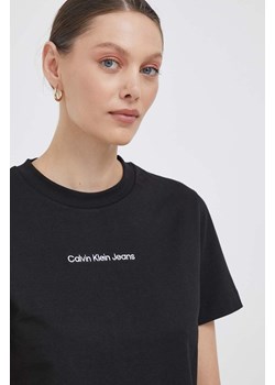 Calvin Klein Jeans t-shirt bawełniany kolor czarny ze sklepu ANSWEAR.com w kategorii Bluzki damskie - zdjęcie 161966365