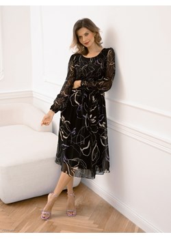 Czarna sukienka w kolorowe wzory Potis & Verso Aster ze sklepu Eye For Fashion w kategorii Sukienki - zdjęcie 161967379