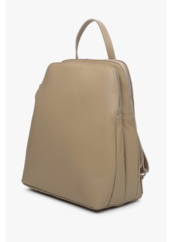 Estro: Beżowy plecak damski ze skóry naturalnej ze sklepu Estro w kategorii Plecaki - zdjęcie 161968037