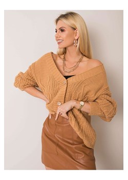 Oversizowy sweter damski zapinany na guziki - karmelowy ze sklepu 5.10.15 w kategorii Swetry damskie - zdjęcie 161973787